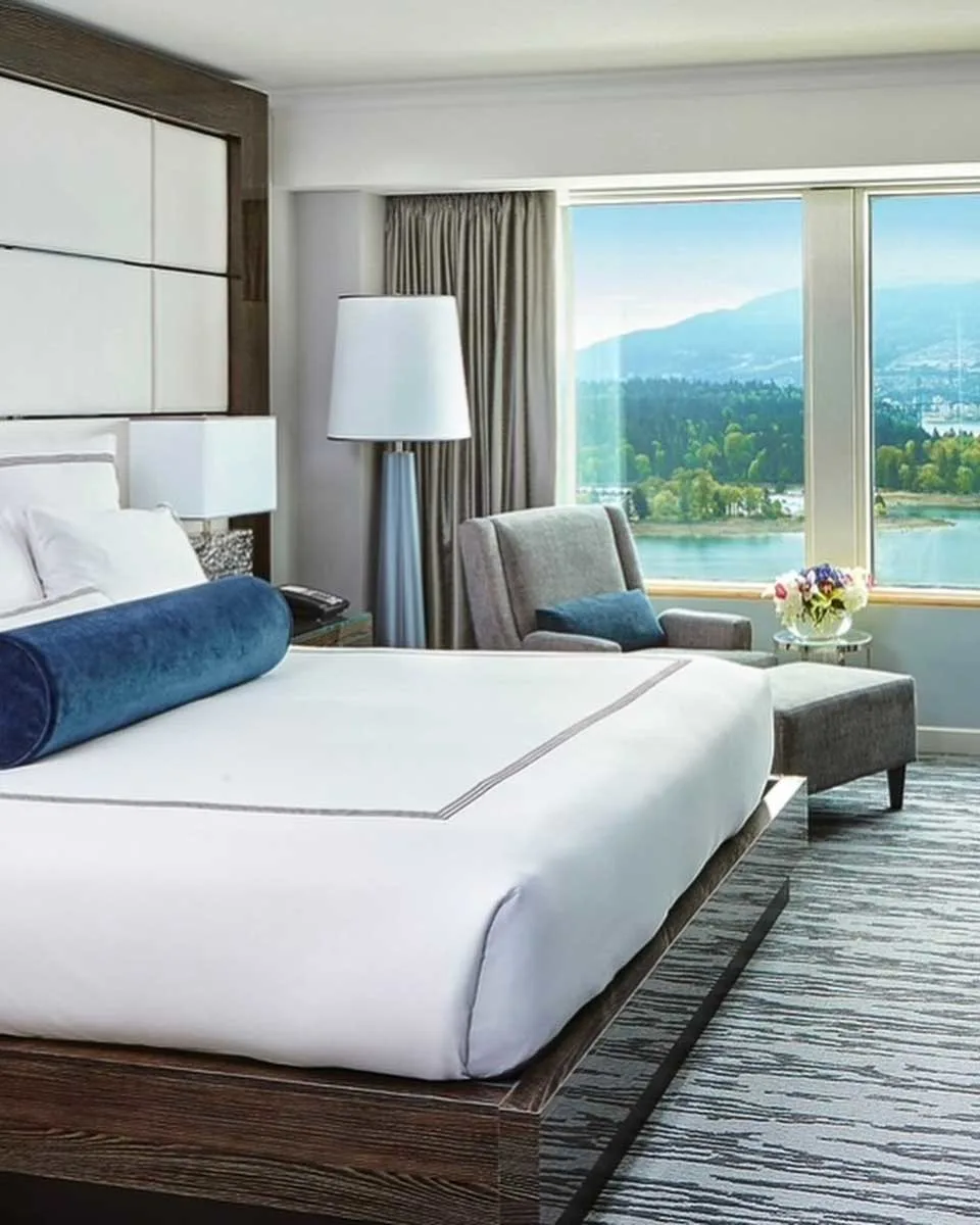 Hotel room at the Pan Pacific Vancouver