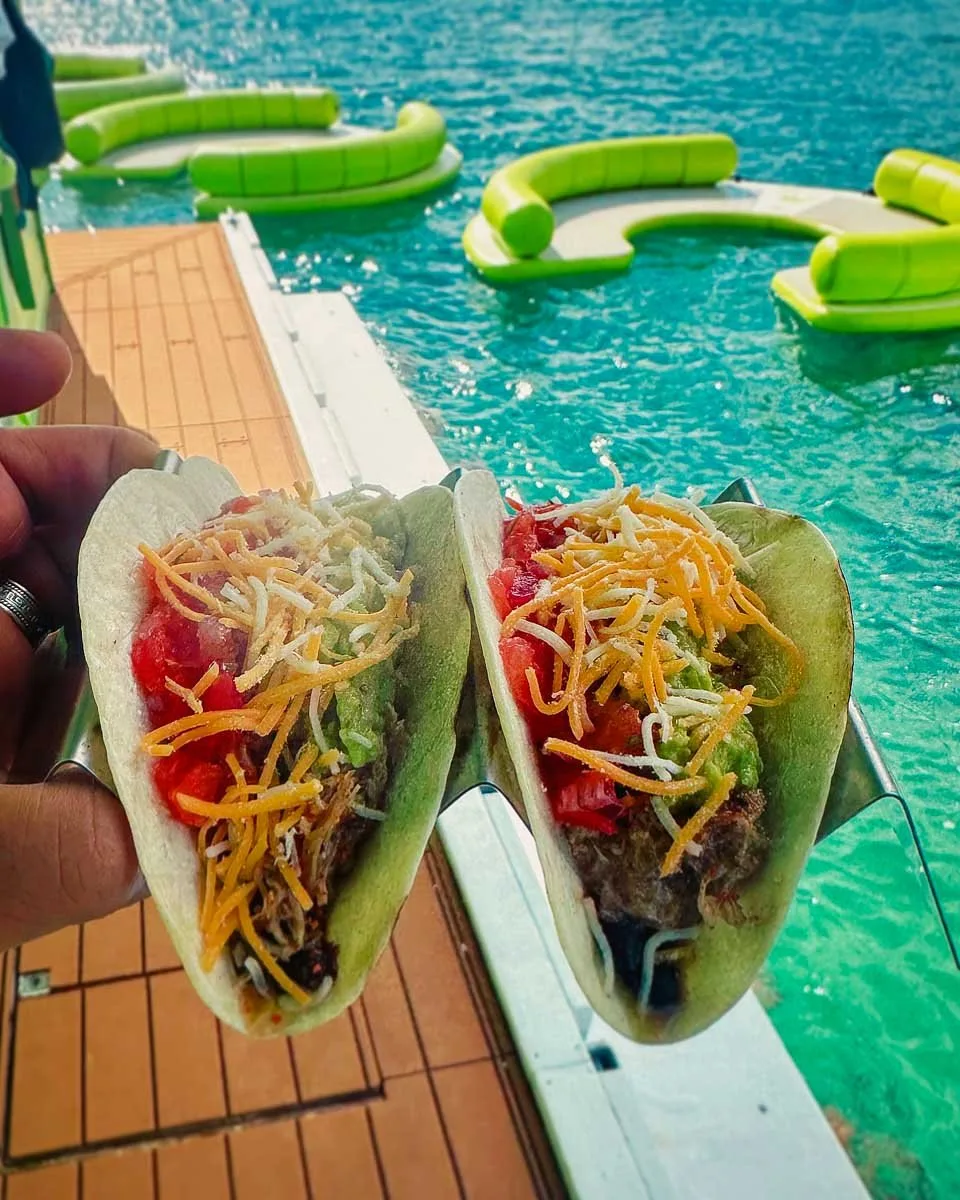 Lime Out VI floating taco bar visited on a tour from Saint John