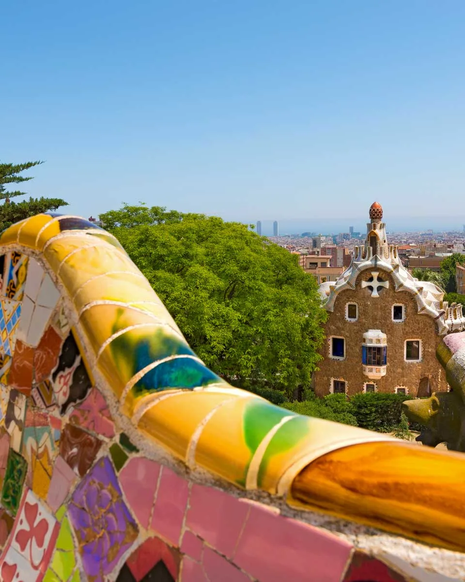 Park Guell in Barcelona Spain seen on a tour
