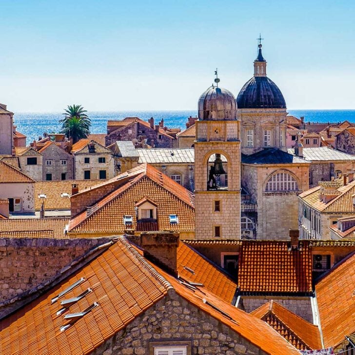 Rooftops seen in Old City in Dubrovnik Croatia
