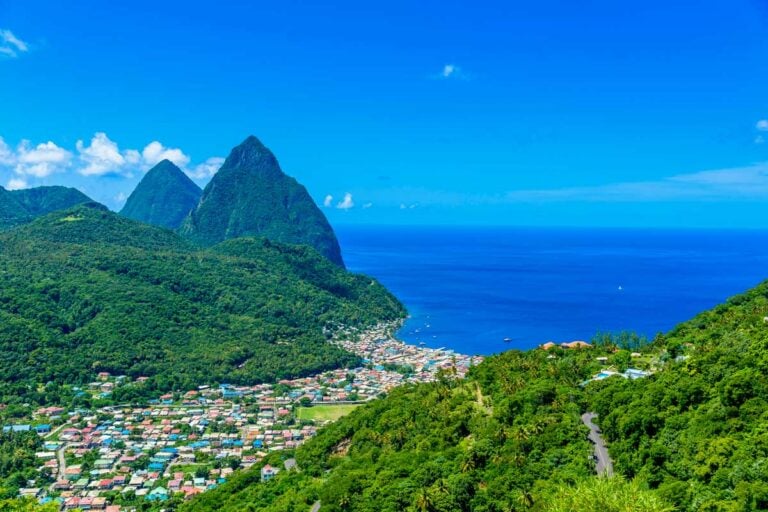 View of St Lucia from a balcony