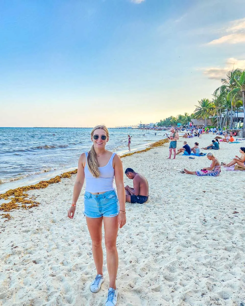 bailey-on-the-beach-near Costa Maya Mexico