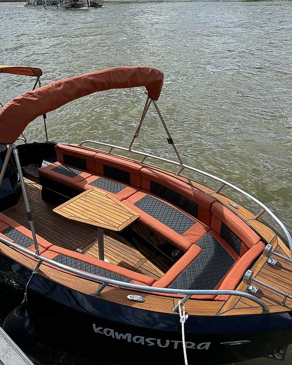 A luxury private boat on the Seine River in Paris France