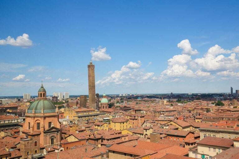 A panoramic view of the Bologna Italy skyline