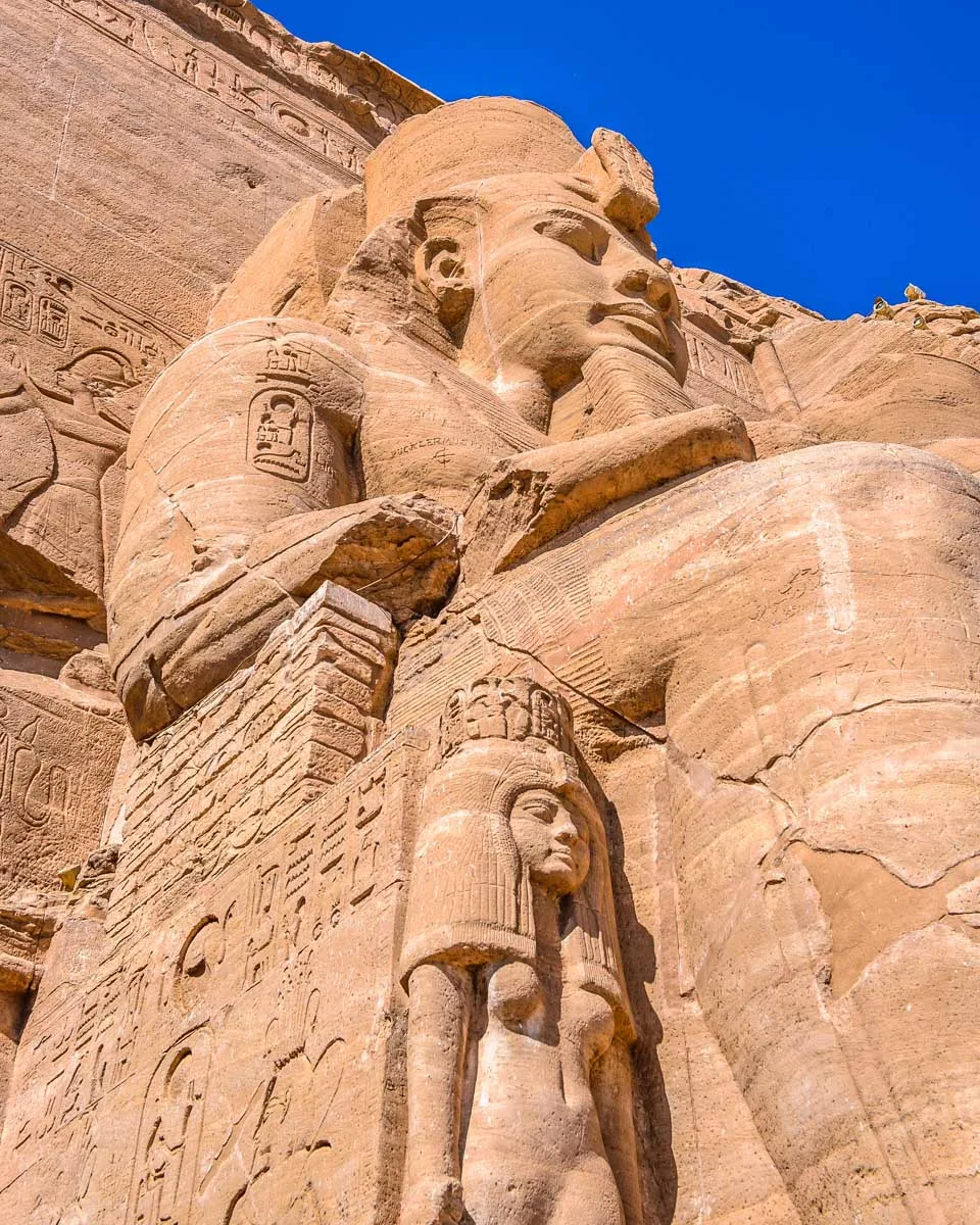 A-statue-at-Abu-Simbel-Temple-on a tour from Aswan Egypt