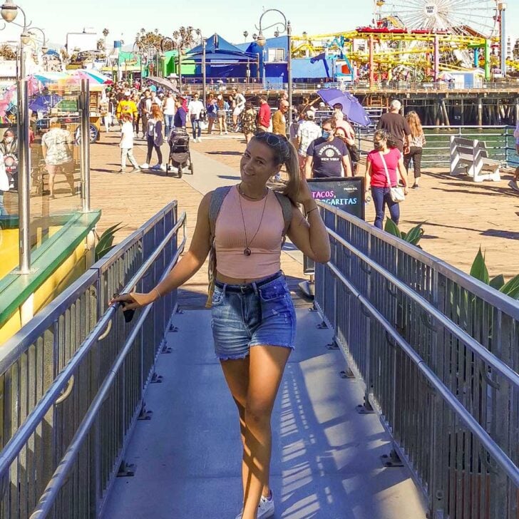 Bailey at Santa Monica Pier on a tour from Los Angeles, California United States 1