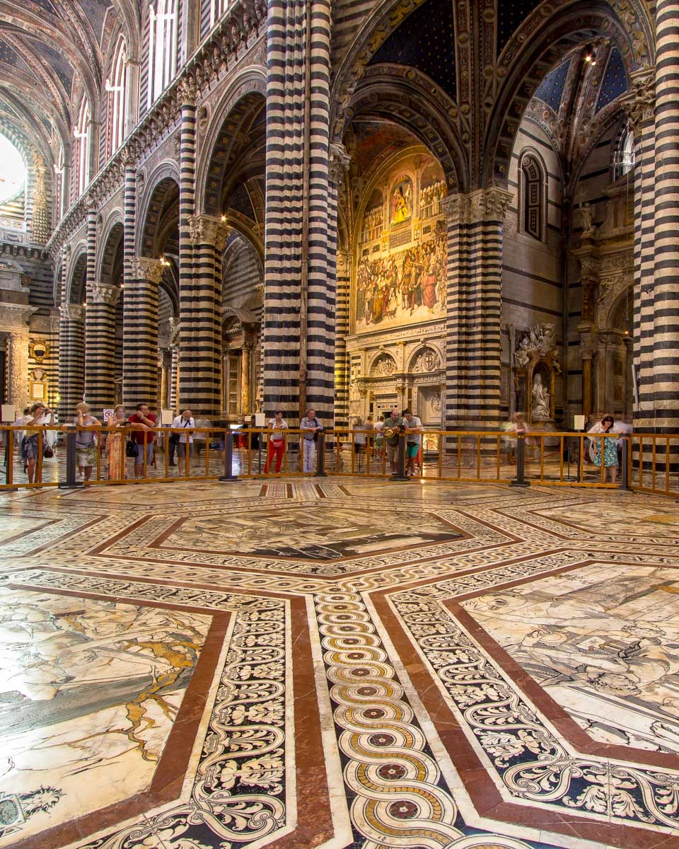 Duomo di Siena interior on a tour of Siena Italy