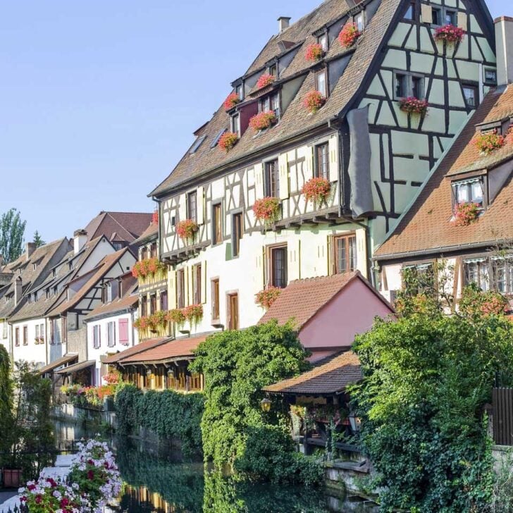Half-timbered houses in Colmar France seen on a tour from Strasbourg