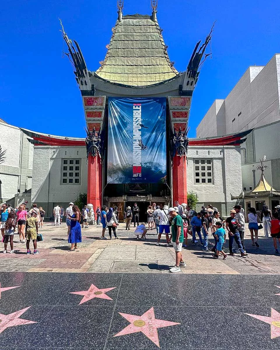 Hollywood Bus Tours the TCL Chinese Theatre seen on a tour in Los Angeles