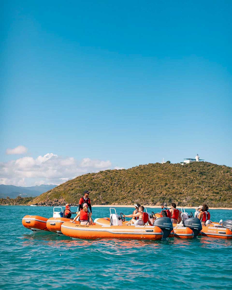Kayaking Puerto Rico personal speed boats on a tour from Fajardo Puerto Rico