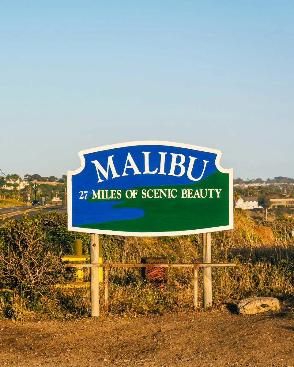 Malibu Sign in Malibu on a tour from Los Angeles California