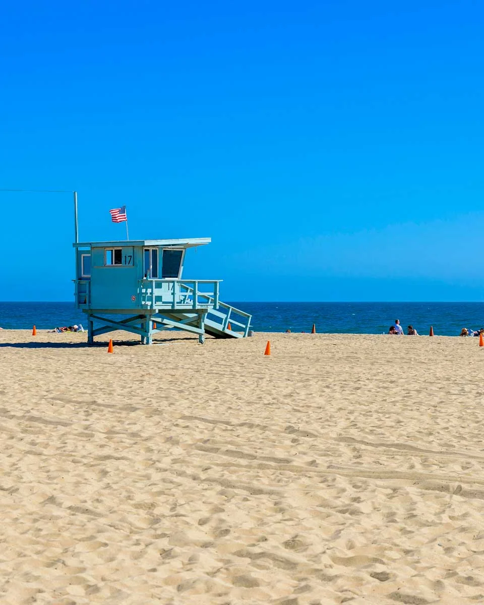 Santa Monica Beach in Los Angeles California on a sunny day
