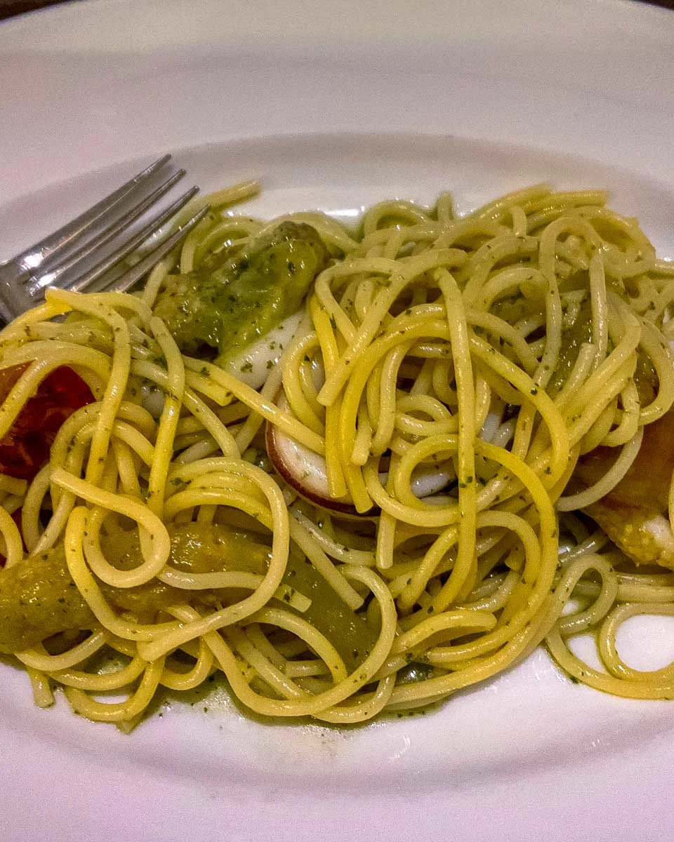 Spaghetti made during a cooking class in Florence Italy