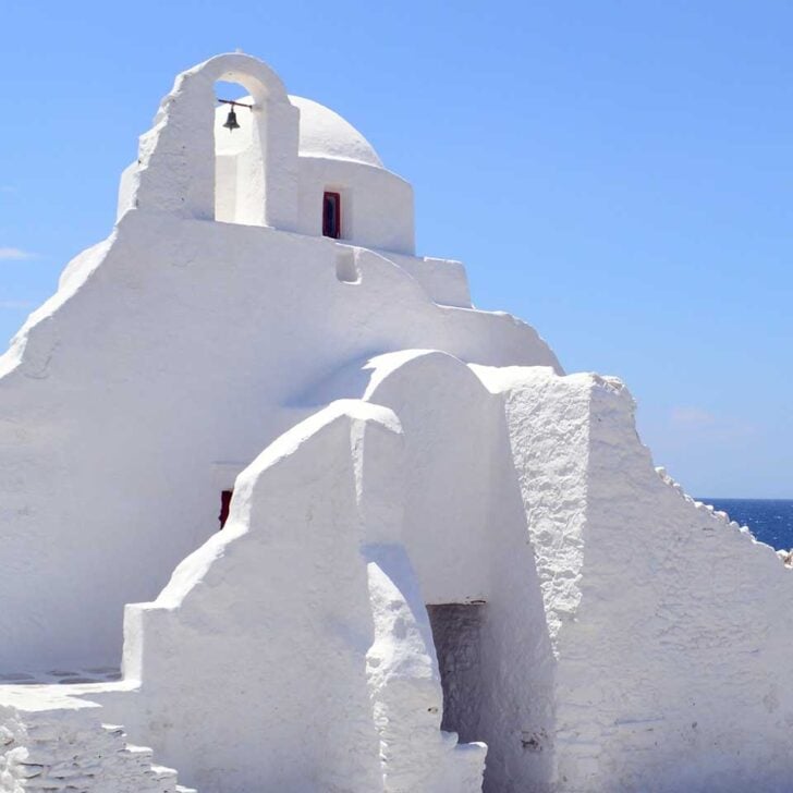 The Church of Paraportiani seen on a tour in Mykonos Greece