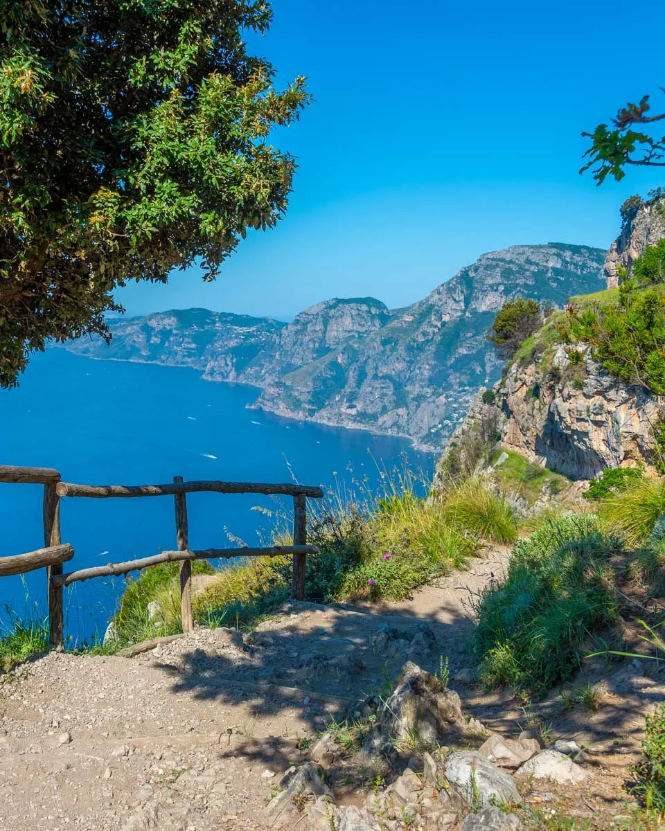 The Path of the Gods trail from Ravello Italy