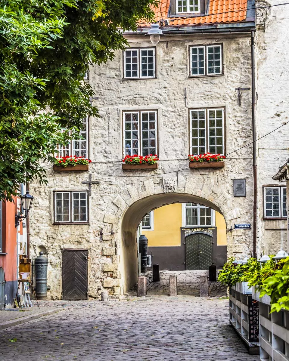 The Swedish Gate seen on a walking tour of Riga Latvia