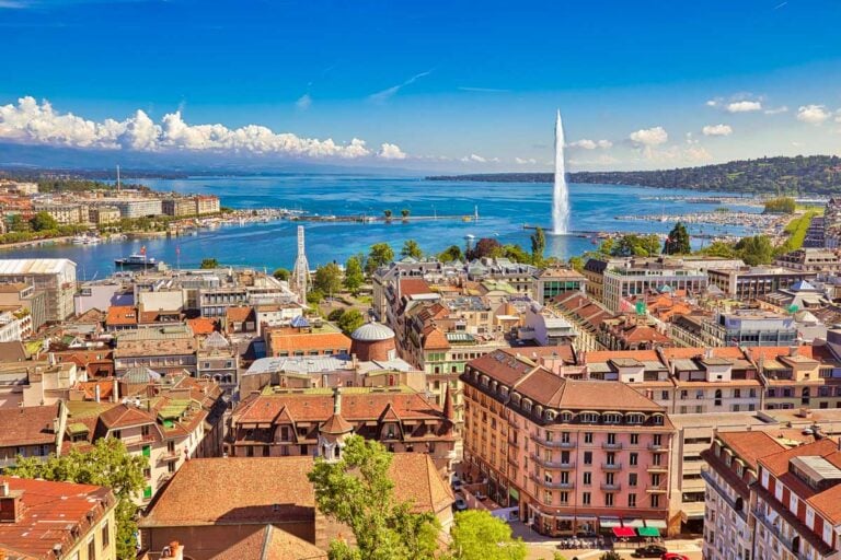 The cityscape of Geneva Switzerland