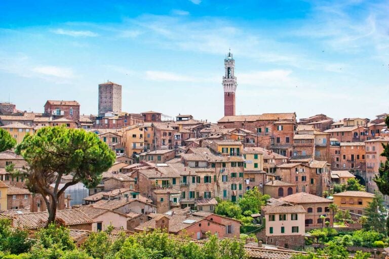 The view of Siena Italy cityscape