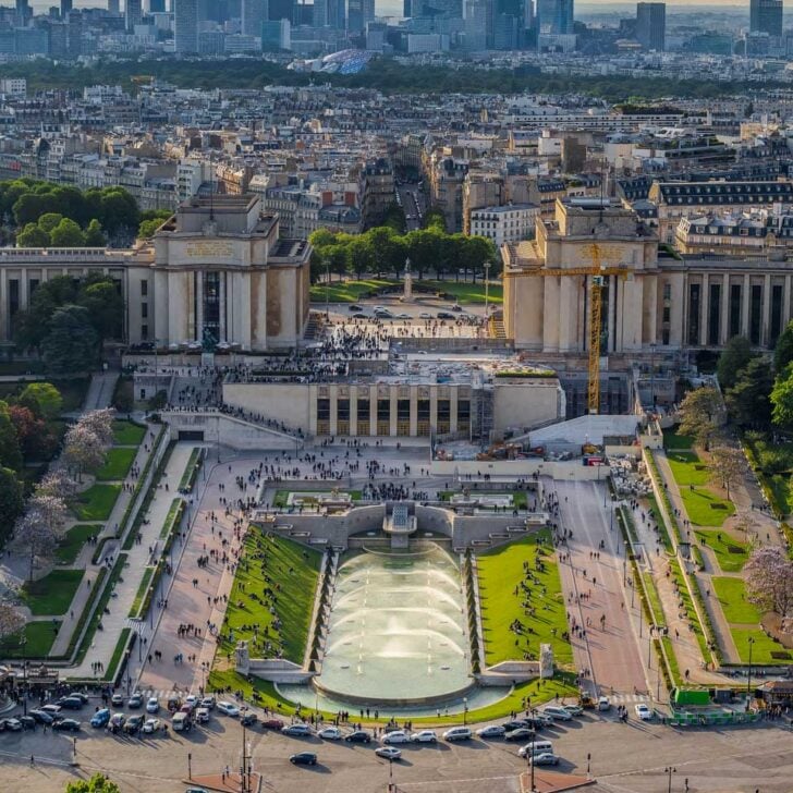 View of Paris France from the second floor of the Eiffel Tower