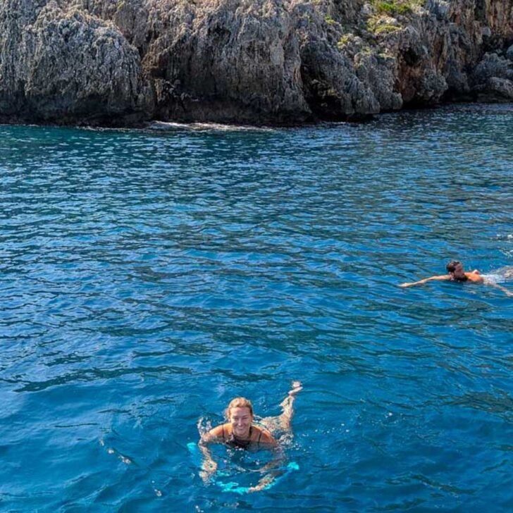 Bailey-swims-on-a-boat-tour-from-Rhodes Greece