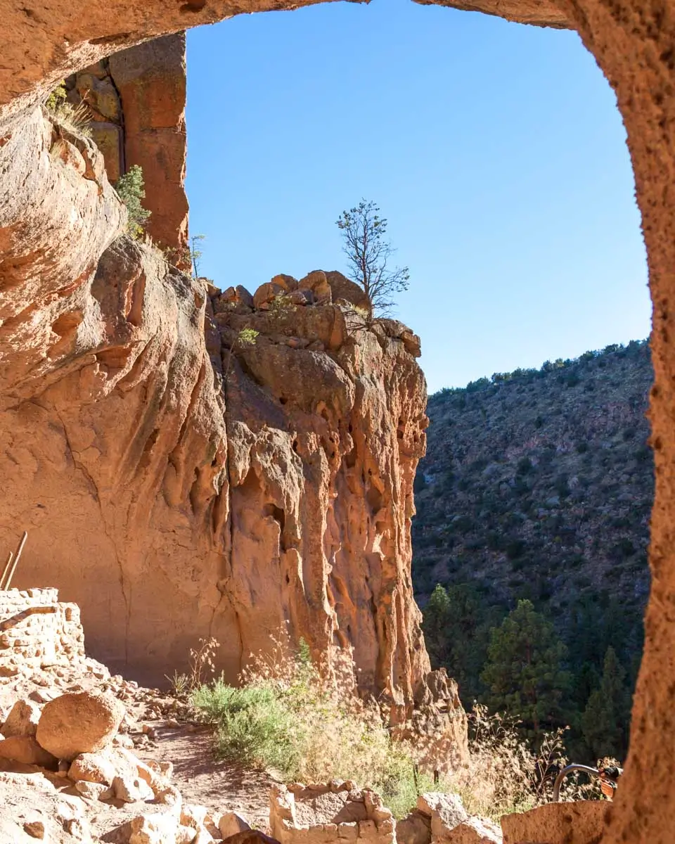 Bandelier National Monument cave dwelling near Santa Fe, New Mexico