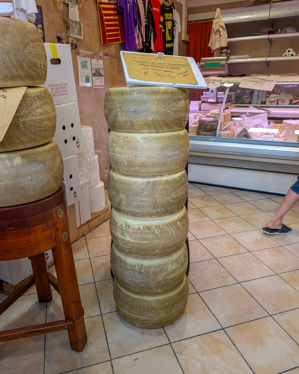Cheese in Pignasecca market Naples Italy