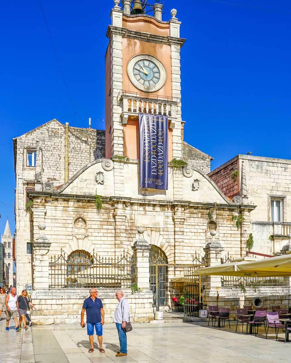 City Guard house (Gradska straža) and clock tower in Zadar, Croatia