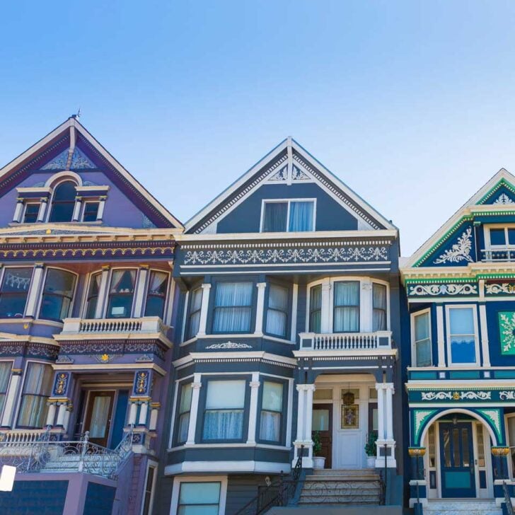 Colorful houses in Haight-Ashbury San Francisco