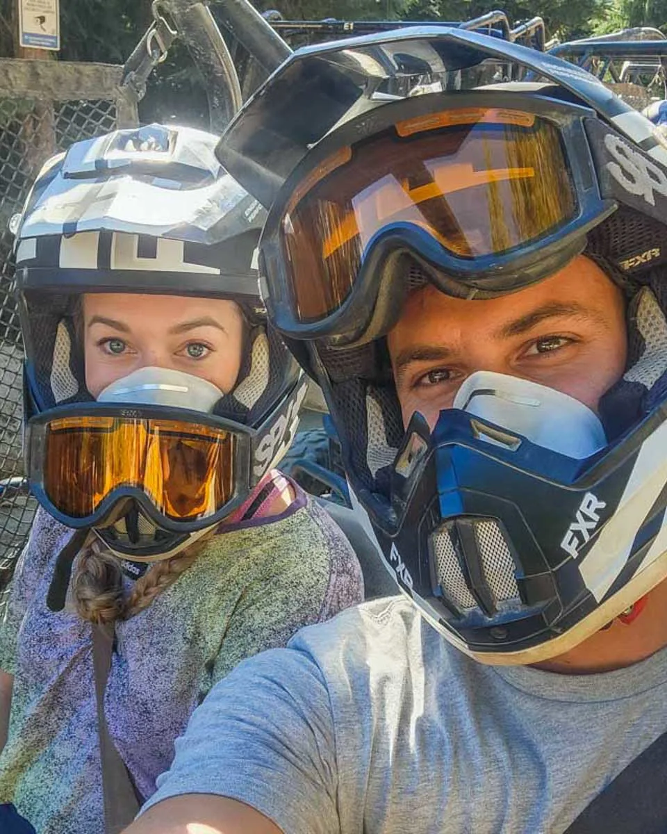 Daniel-and-Bailey-take-a-selfie-while-ATVing-in-Albufeira Portugal
