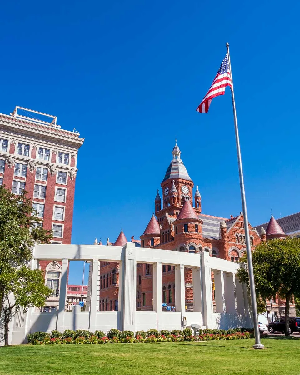 Dealy Plaza seen on a Kennedy tour in Dallas Texas