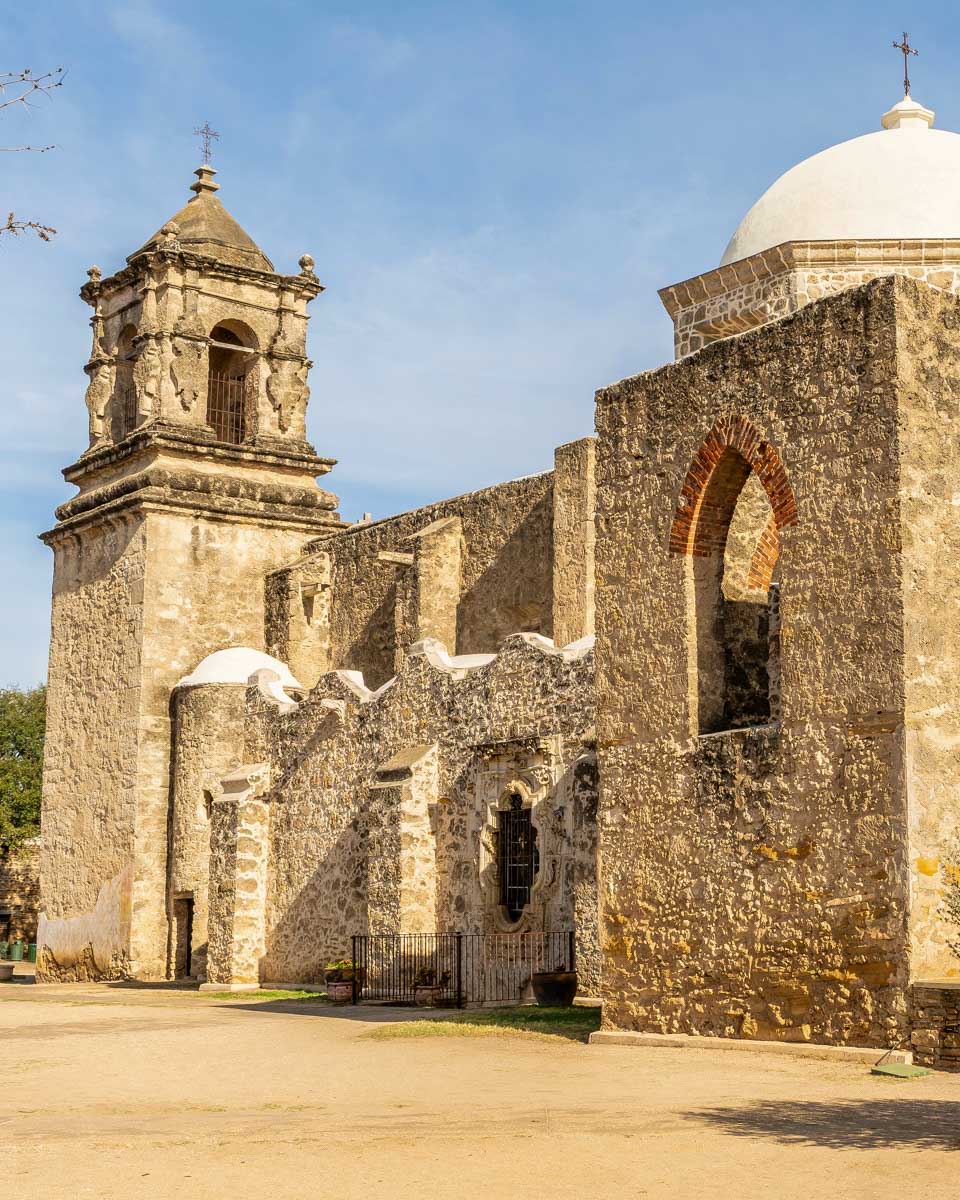 Exterior of the church at Mission San Jose in San Antonio Texas 2