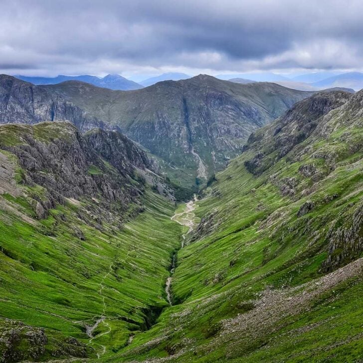 Glencoe Valley seen on a tour from Glasgow Scotland