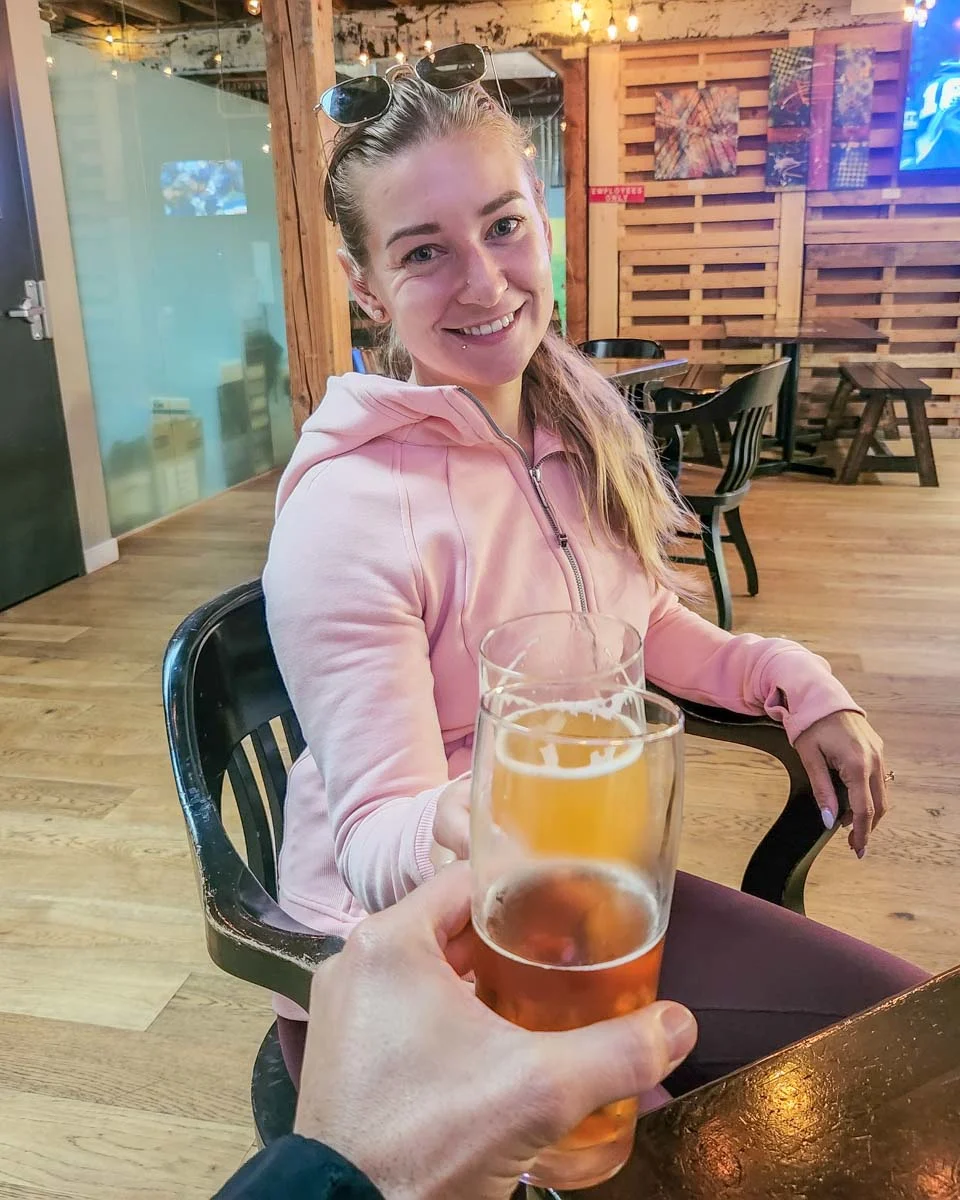 Having-a-beer-on-a food tour of Warsaw Poland