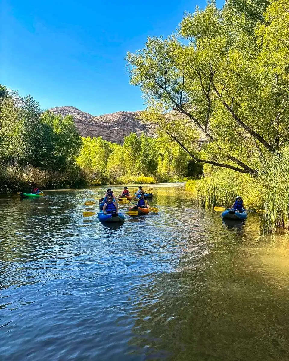 Outdoor Adventure Centers on a kayak tour from Sedona Arizona