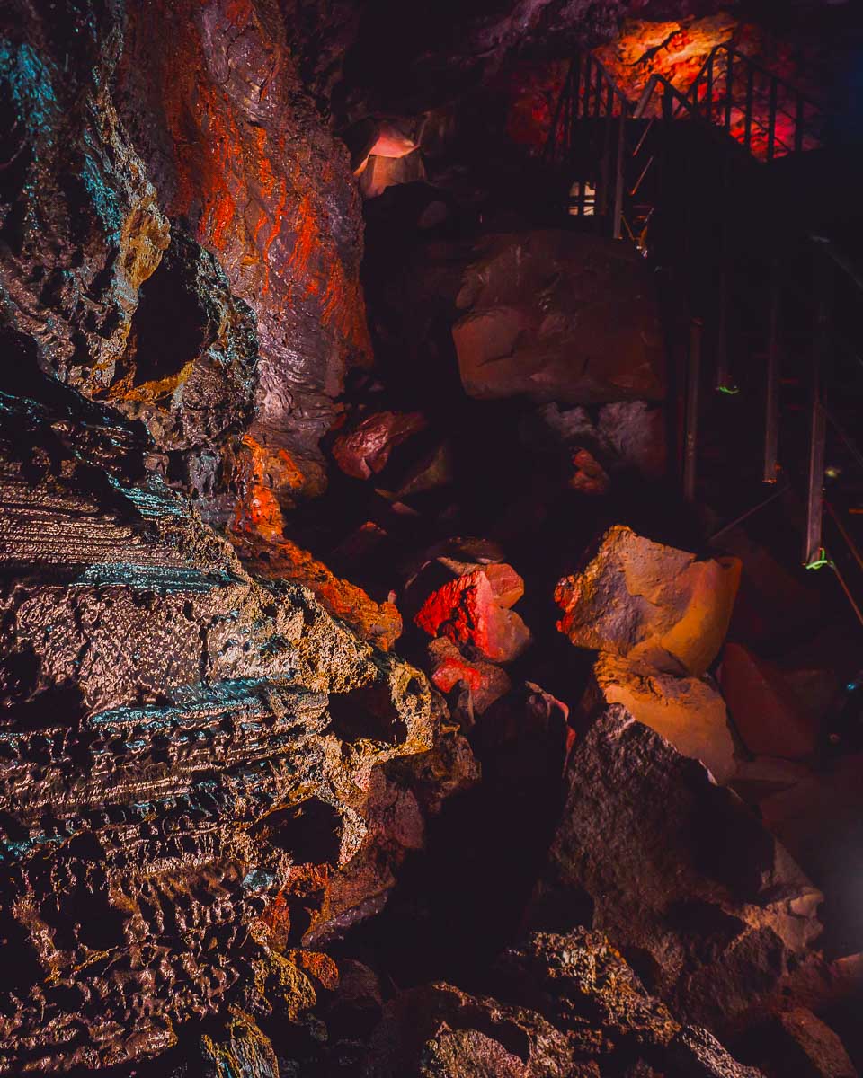 Part of the Raufarhólshellir lava tunnel Reykjavik Iceland