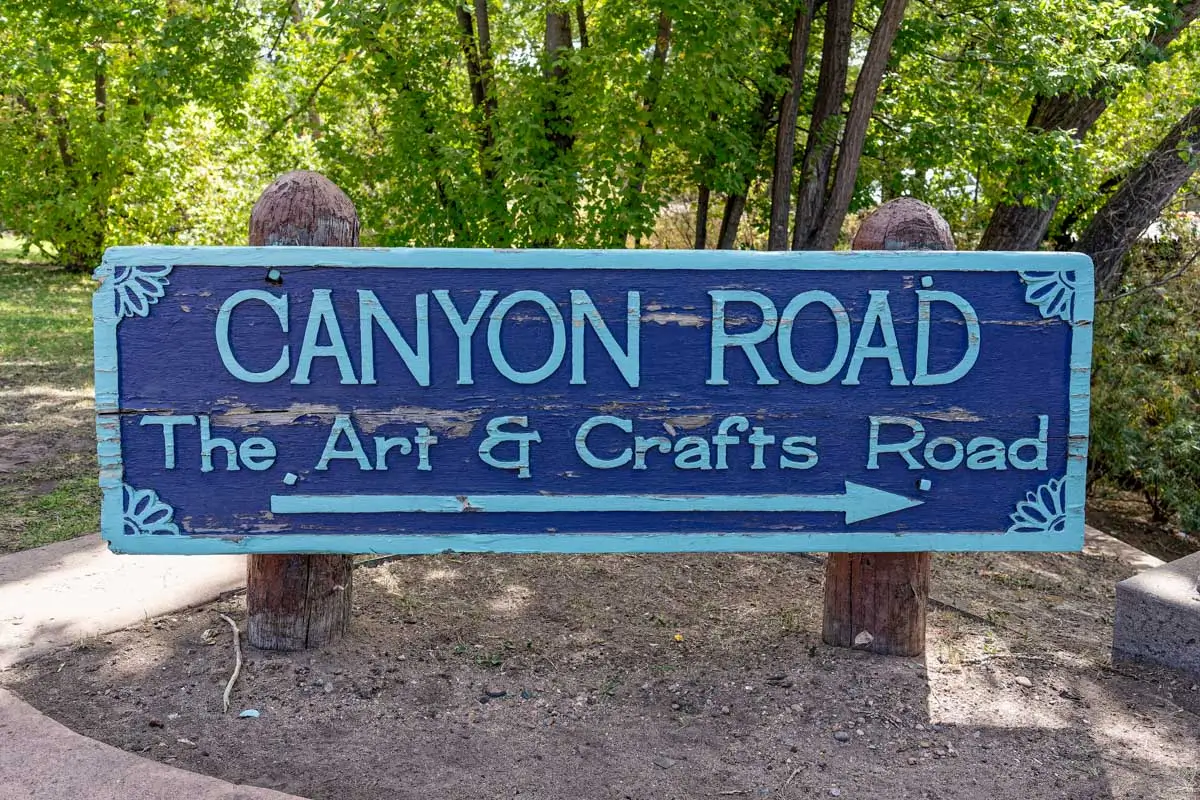Sign for Canyon Road in Santa Fe, New Mexico
