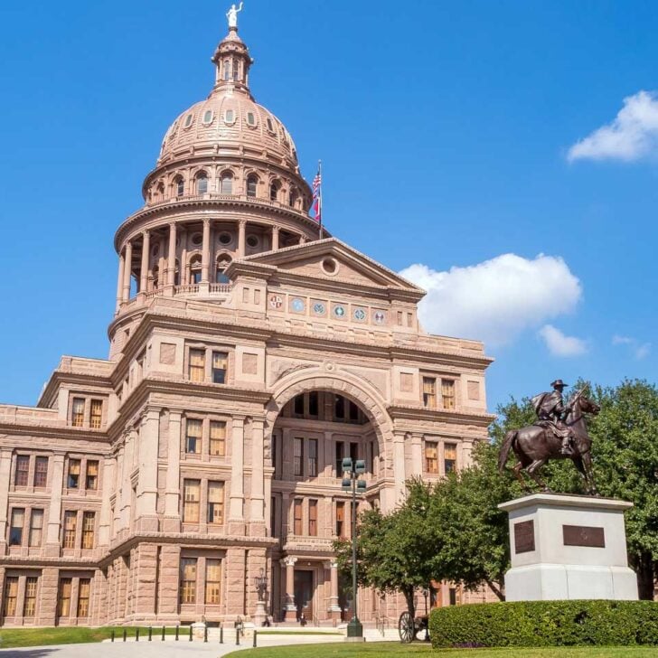 Texas State Capitol seen on a tour of Austin Texas