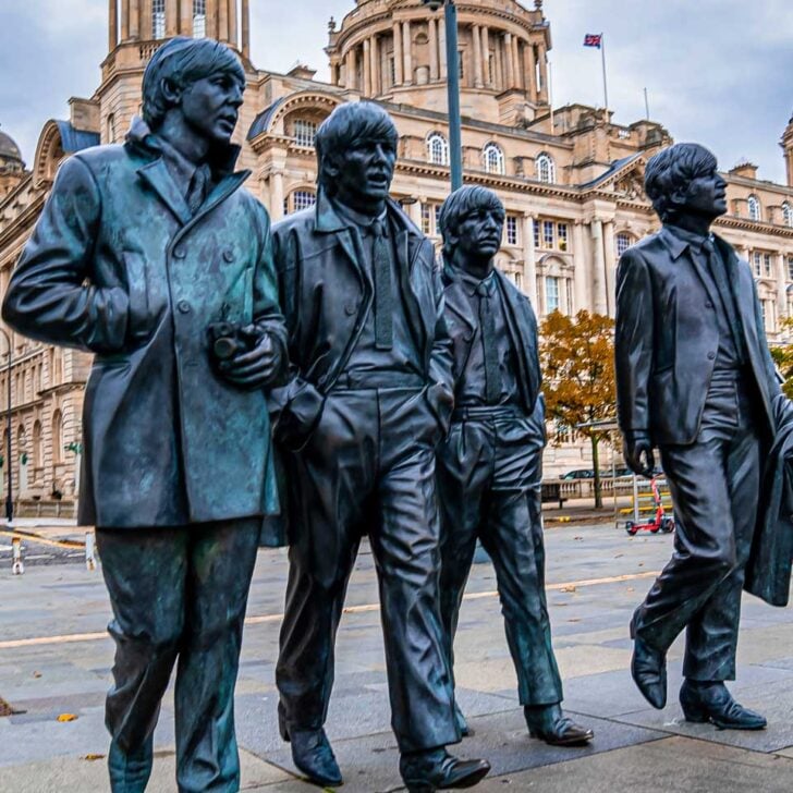 The Beatles statue seen on a tour in Liverpool England