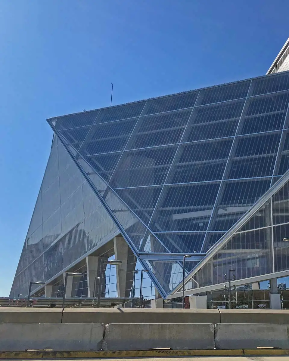 The Mercedes-Benz Stadium in Atlanta, Georgia