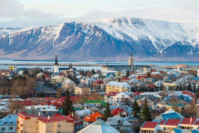 The cityscape of Reykjavik Iceland