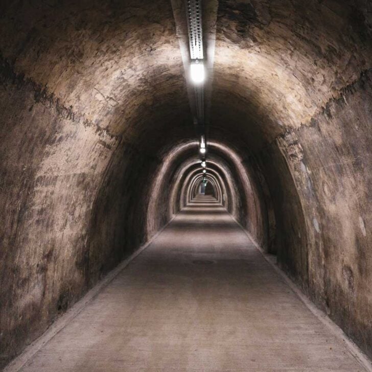 Tunnel Gric seen on a tour in Zagreb Croatia