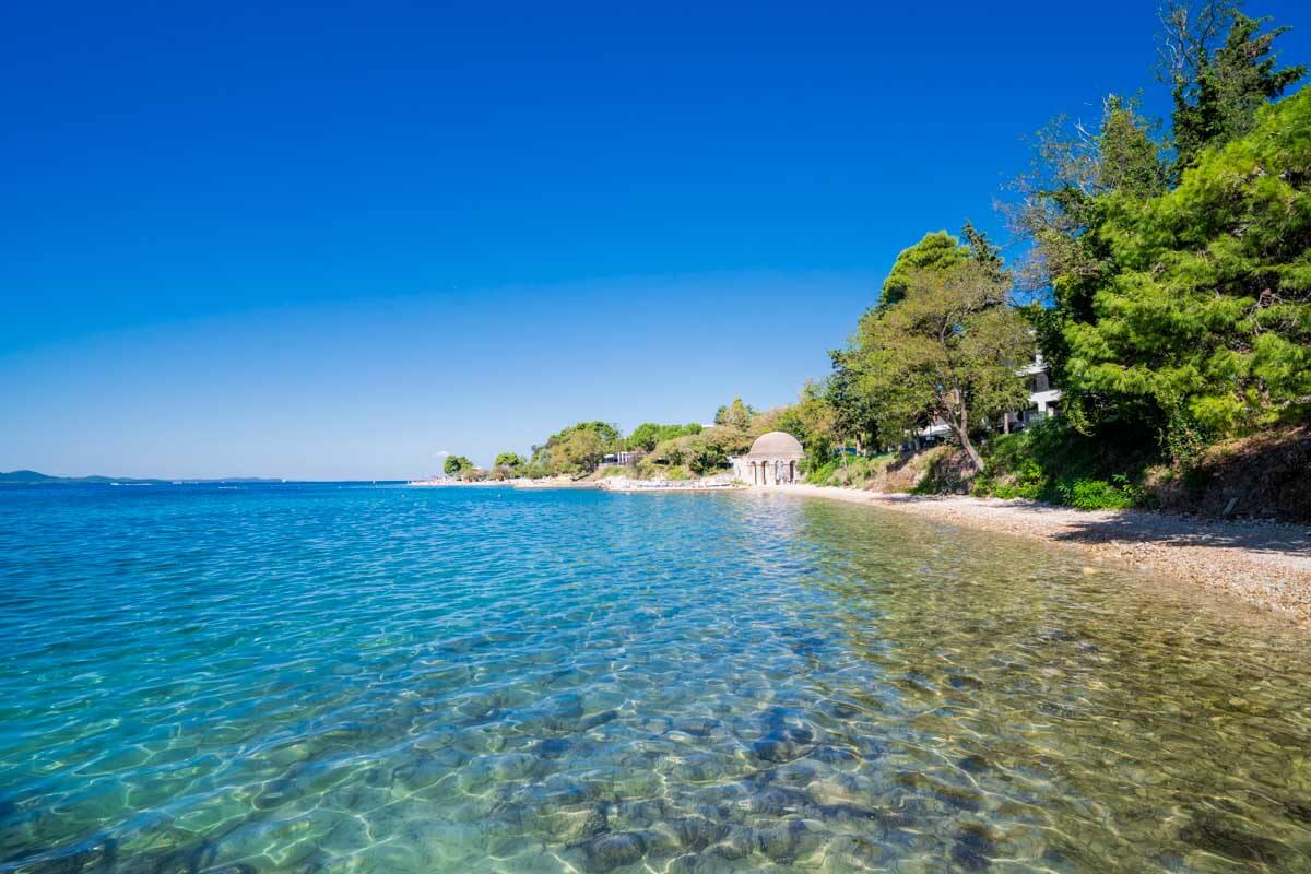 View of Kolovare Beach seen in Zadar Croatia
