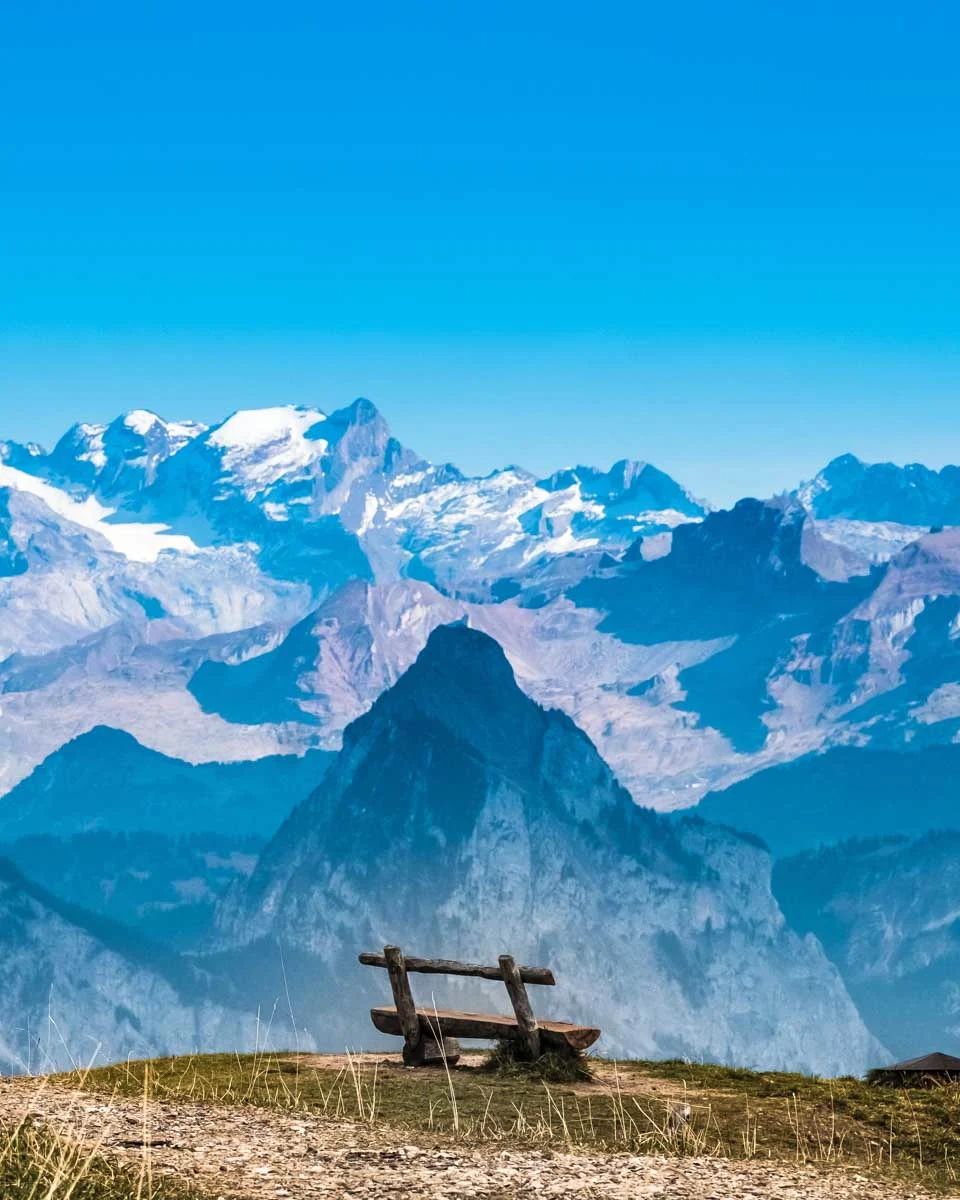 Views at the top of Mount Rigi seen on a tour from Lucerne Switzerland