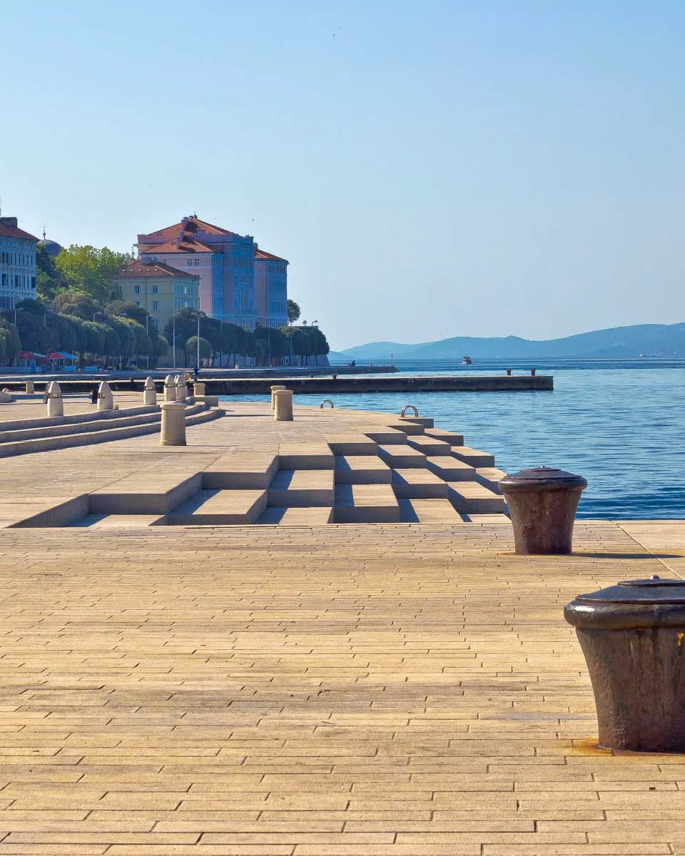 Zadar sea front and its famous sea organs in Zadar Croatia