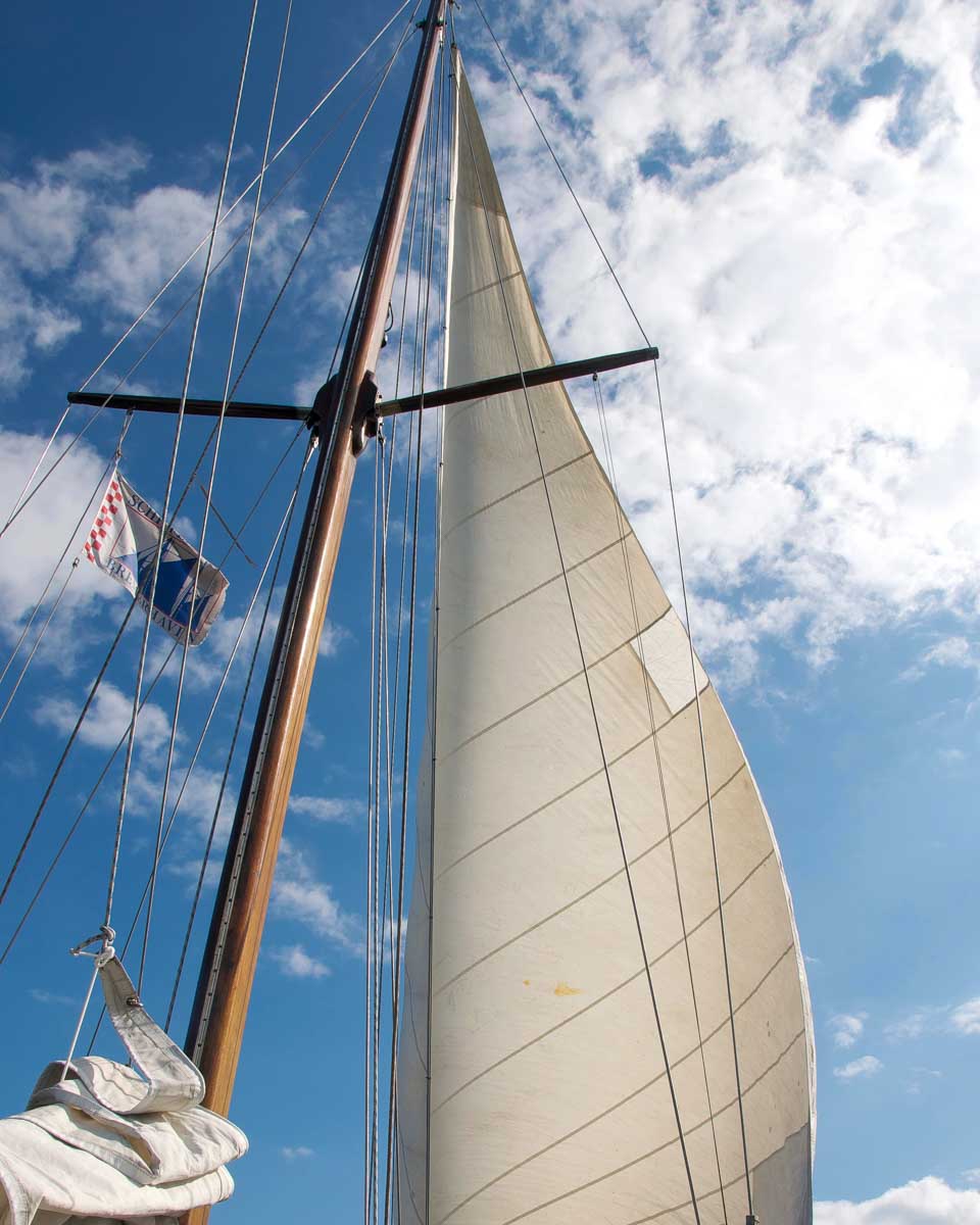 A sailboat seen on a tour in Portland Maine