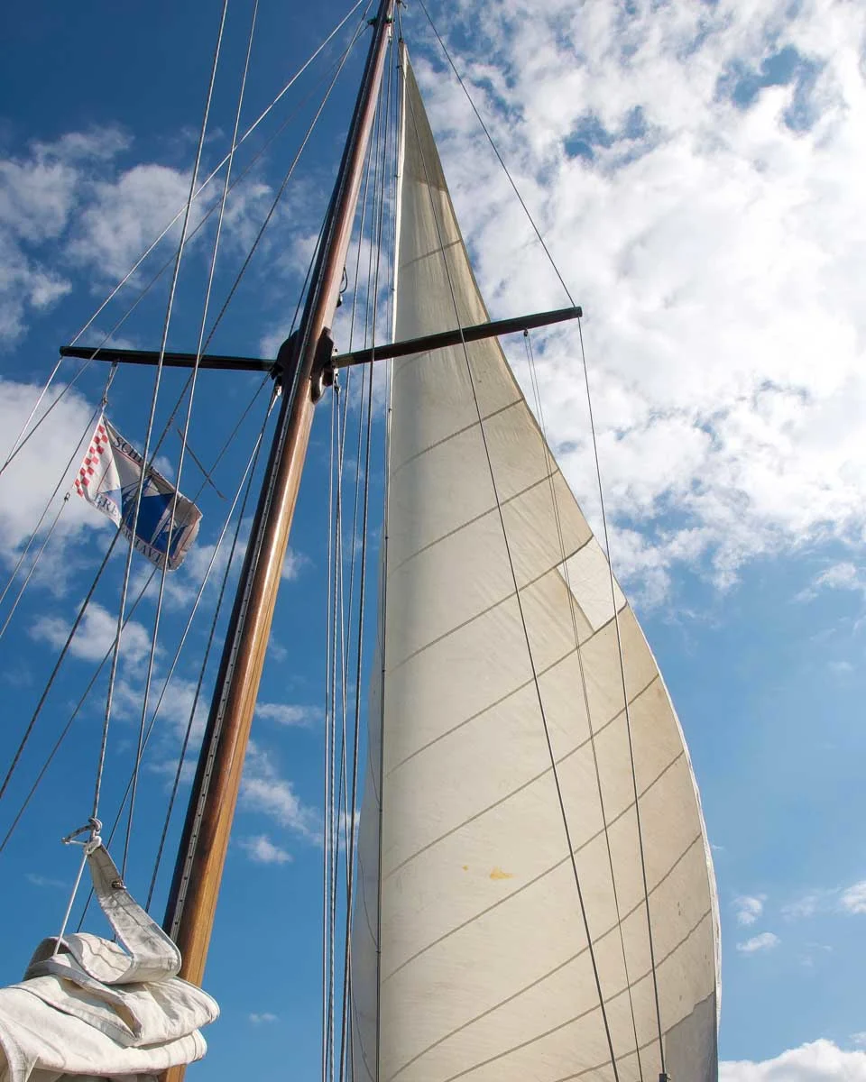 A sailboat seen on a tour in Portland Maine