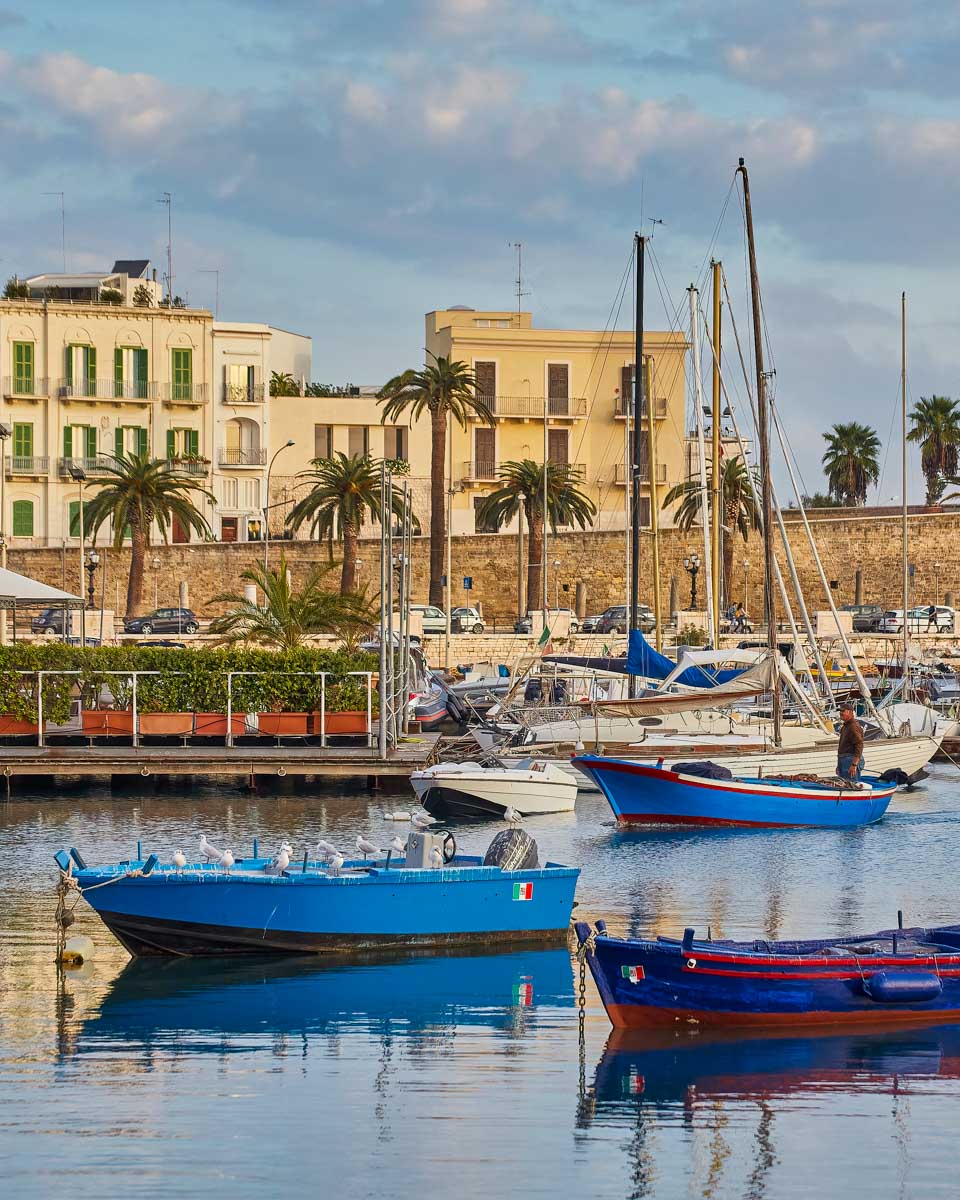 Along the waterfront of Bari Italy on a rickshaw tour