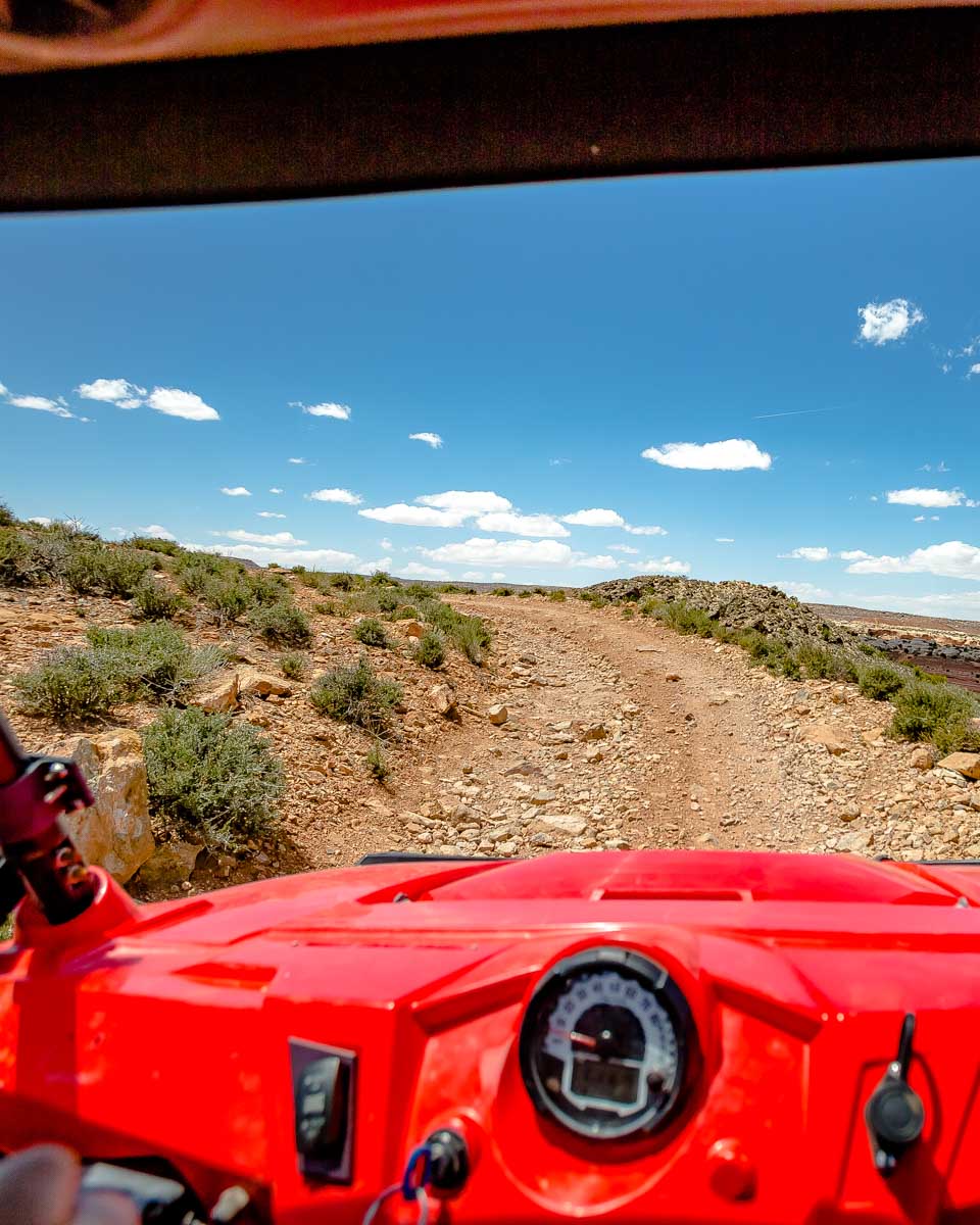 An-ATV-be-driven-down-a-path-on Gran Canaria the Canary Islands