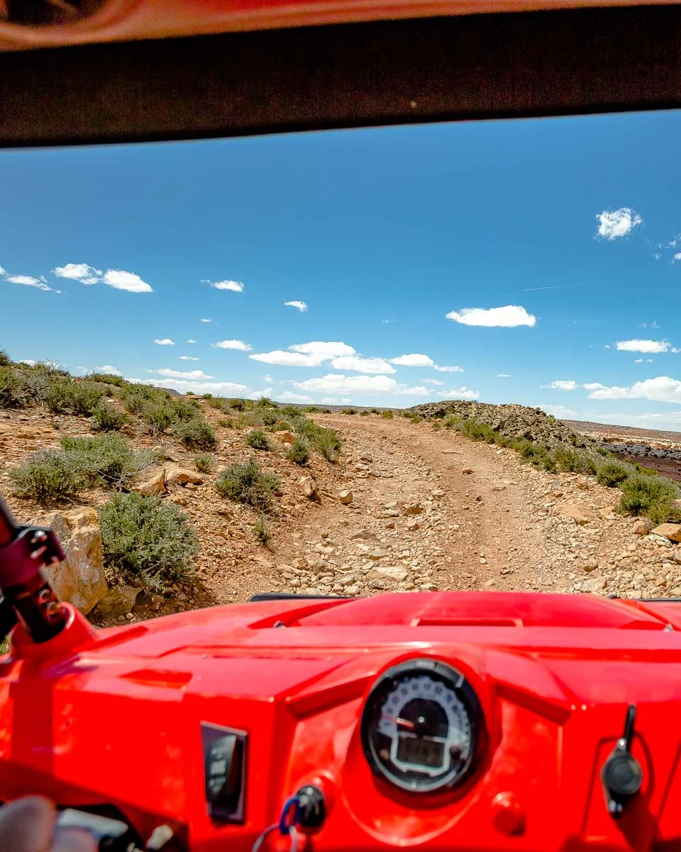 An-ATV-be-driven-down-a-path-on Gran Canaria the Canary Islands