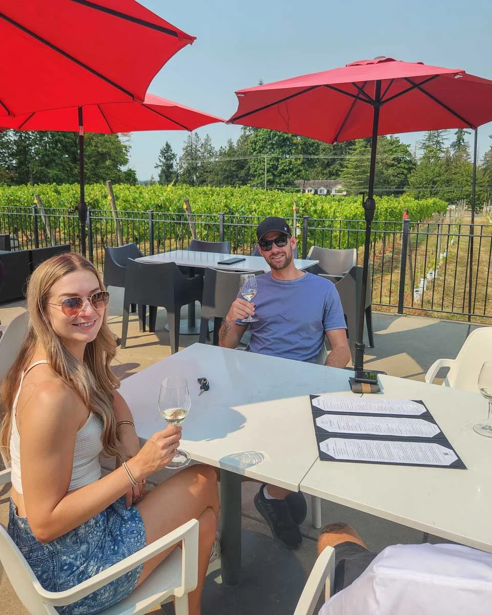 Bailey-enjoys-a-wine-tasting-at-a-winery-near-San-Francisco